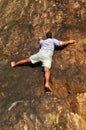 Free solo climbing Royalty Free Stock Photo