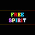 free spirit word block on black Royalty Free Stock Photo