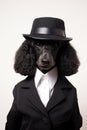 Free-spirited Standard Poodle rocking bohemian flair AI Genearted Illustration