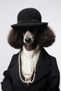 Free-spirited Standard Poodle rocking bohemian flair AI Genearted Illustration