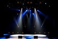 Free stage with lights, lighting devices. Background. Royalty Free Stock Photo