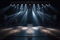Free stage with lights, lighting devices. Generative AI. Royalty Free Stock Photo