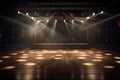 Free stage with lights, lighting devices. Generative AI. Royalty Free Stock Photo