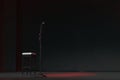 Free stage with lights, lighting devices on theater with red spot Royalty Free Stock Photo