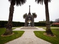 Free standing arch monument Banks Peninsula War Memorial in Akaroa New Zealand in remembrance of fallen ANZAC soldiers