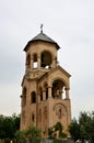 Free standing bell tower with Georgian Cross Holy Trinity Orthodox Cathedral Sameba Tbilisi Georgia Royalty Free Stock Photo