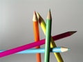 Free Standing Colored Pencils Royalty Free Stock Photo