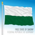 Free State of Saxony lander flag, federal state of Germany, europe