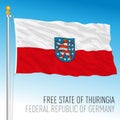 Free State of Thuringia lander flag, federal state of Germany, europe