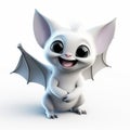 Free Stock Photo Playful Characters In The Style Of Quito School - Cute White Bat 3d Image