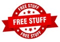 free stuff round ribbon isolated label. free stuff sign. Royalty Free Stock Photo