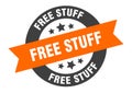 free stuff sign. free stuff round ribbon sticker. free stuff Royalty Free Stock Photo