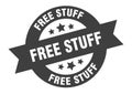 free stuff sign. free stuff round ribbon sticker. free stuff Royalty Free Stock Photo