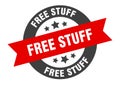 free stuff sign. free stuff round ribbon sticker. free stuff Royalty Free Stock Photo