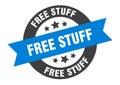 free stuff sign. free stuff round ribbon sticker. free stuff Royalty Free Stock Photo