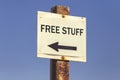 Free stuff word and arrow signpost 2 Royalty Free Stock Photo