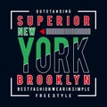 Free style brooklyn typography design tee