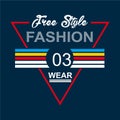 Free Style Fashion Wear typography design tee for t shirt print