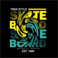 Free style skate board swirl effect design typography, vector design text illustration, sign, t shirt graphics, print Royalty Free Stock Photo