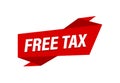 Free tax written,  red flat banner free tax Royalty Free Stock Photo