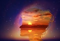 Free thinking, nourish your mind, positive thoughts and good intentions, brain power concept Royalty Free Stock Photo