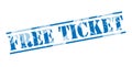 Free ticket blue stamp Royalty Free Stock Photo