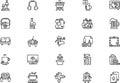 Free time icons collection is a vector illustration with editable stroke. Royalty Free Stock Photo