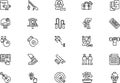 Free time icons collection is a vector illustration with editable stroke. Royalty Free Stock Photo