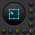 Free transform object dark push buttons with color icons