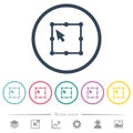 Free transform object flat color icons in round outlines