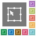 Free transform object square flat icons