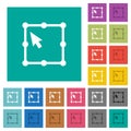 Free transform object square flat multi colored icons