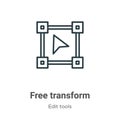 Free transform outline vector icon. Thin line black free transform icon, flat vector simple element illustration from editable