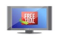 Free trial arrow label on screen Royalty Free Stock Photo