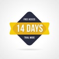 Free trial badges. 14, 30, 60 and 90-day stickers Royalty Free Stock Photo