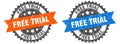 free trial band sign. free trial grunge stamp set Royalty Free Stock Photo