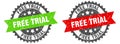 free trial band sign. free trial grunge stamp set Royalty Free Stock Photo