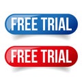 Free trial button set Royalty Free Stock Photo