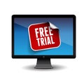 Free trial label on screen