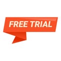 Free trial message icon cartoon vector. Tag label gift Royalty Free Stock Photo