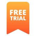 Free trial online tag icon cartoon vector. Sale price label Royalty Free Stock Photo