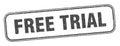 free trial stamp. free trial square grunge sign. Royalty Free Stock Photo