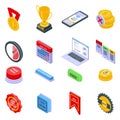 Free trial version icons set, isometric style Royalty Free Stock Photo