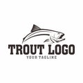 Free trout fishing logo design vector