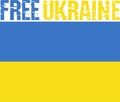 Free Ukraine with flag vector , stop war , peace Royalty Free Stock Photo