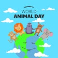 free vector animal day in ovtober 4th