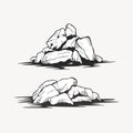 Free vector design groups of rocks and stones boulders