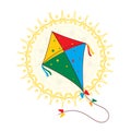 Creative colored kite icon with suvo noboborsho bangla new year vector