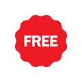 Free vector icon. Red badge sticker illustration sign. Promotion and advertising. Royalty Free Stock Photo