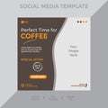 Free vector social media post template with coffee